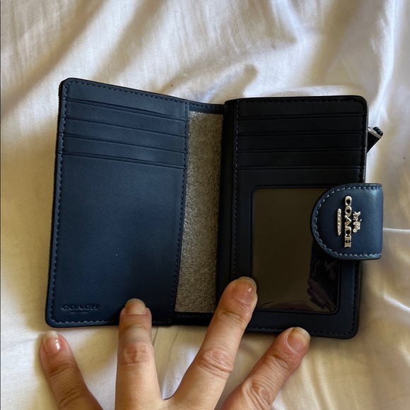 Coach Blue Denim Side Zip Wallet - Picture 2 of 4